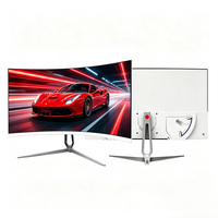 Moniteur MVA 180 Hz 24 pouces Résolution 1920*1080 2800R 3ms Moniteur de jeu incurvé Blanc Sans cadre