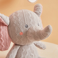 Jouets en laine tricotée certifiés CE pour enfants, lapin, éléphant, cochon brodés, animaux en peluche mignons pour le confort du bébé