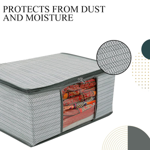 Arow Grey Plastic Single Saree Covers With <b>Zip</b> Cover Packing <b>Bags</b> Saree Work Saree Cover For Women In Wholesale Price - Product Image 2