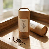 Boîte cylindrique en carton personnalisée avec logo pour l'emballage de sucre, café, épices, produits alimentaires, tube en papier de qualité alimentaire pour café, thé, épices en poudre