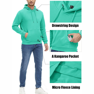 Sudaderas con capucha de invierno de ajuste regular para hombre informales sólidas de algodón 100% de la mejor calidad - Product Image 5