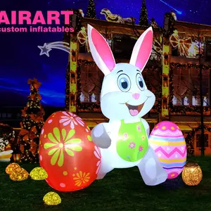 2024 부활절 축제 공원 장식 풍선 흰 토끼, 풍선 거대한 토끼 풍선 판매