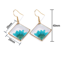 Bijoux de mode personnalisés 2022, boucles d'oreilles en résine avec fleurs séchées, breloques, boucles d'oreilles en acier inoxydable pour femmes