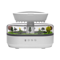 Diffuseur d'arômes Goutte de pluie, humidificateur ultrasonique à brume fraîche, bruit blanc, design paysager micro-plante, plastique, usage domestique, 1 an, grand modèle