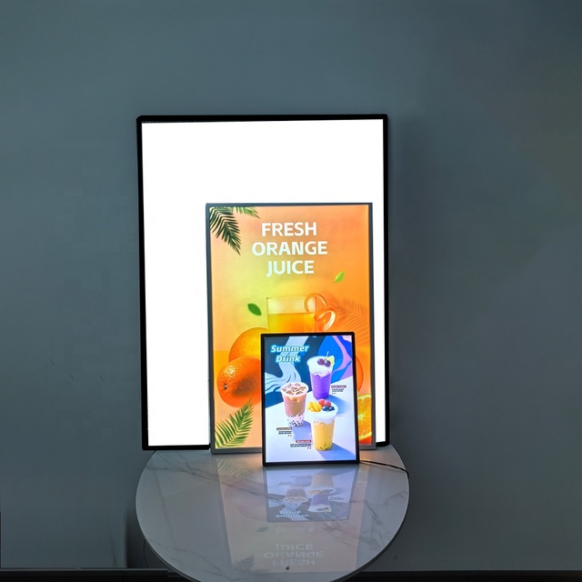 NO MOQ Factory Ultra-Thin A1/A2/A3/A4 LED Light Box Snap Frame Advertising Indoor Rectangle Slim Aluminum Frame Energy-Saving