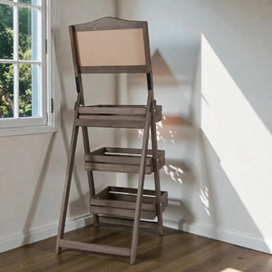 Estante <span class=keywords><strong>de</strong></span> <span class=keywords><strong>Madera</strong></span> <span class=keywords><strong>de</strong></span> 3 Niveles para Plantas con Pizarra, Bandeja <span class=keywords><strong>de</strong></span> <span class=keywords><strong>Madera</strong></span> para Macetas, Estante <span class=keywords><strong>de</strong></span> Almacenamiento <span class=keywords><strong>de</strong></span> <span class=keywords><strong>Madera</strong></span> para Hogares, Cafés, Pubs y Mercados - Product Image 2