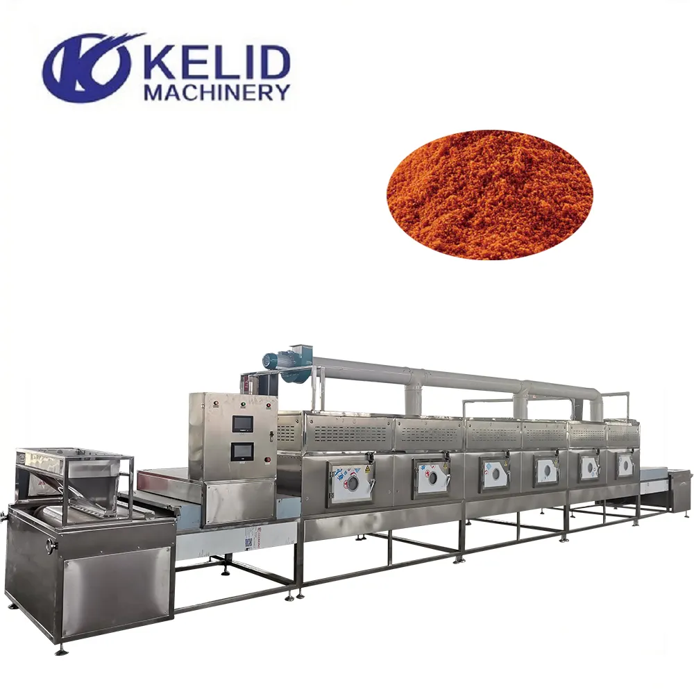 Automatischer Mikrowellen-Lebensmittel-Gewürz-Sterilisationsmaschine für Curry Chilli Pfeffer Fenchelsäure Pulver