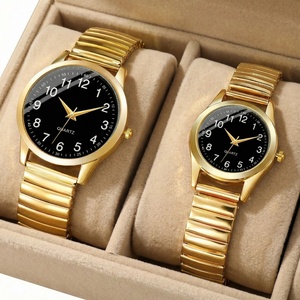 Gold Couple Quartz <b>Watches</b> Elastic Band White Dial <b>His</b> <b>and</b> <b>Hers</b> Set - Product Image 3