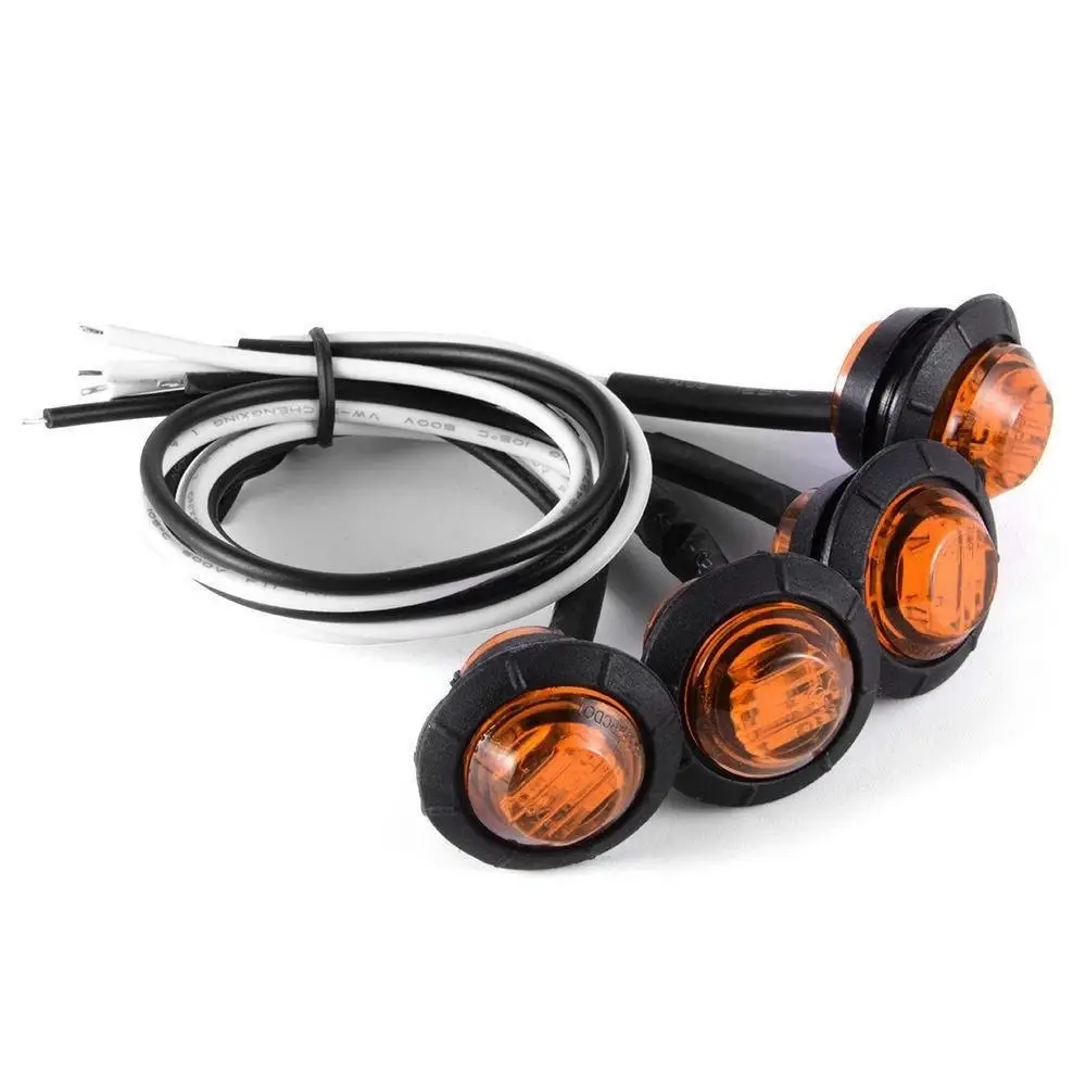 Kingshowstar-luz de señal lateral Universal para camión, 3LED, 3/4 ", Tubo negro de PVC, luces LED, accesorios para coche y camión