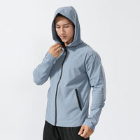 Veste de Course Homme Hiver Personnalisable à Logo, Séchage Rapide, Légère, Style Streetwear Actif, à Capuche Zippée