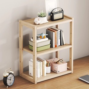 Bamboo multi-layer storage rack with drawers for home and student <b>desks</b>. - Product Image 1