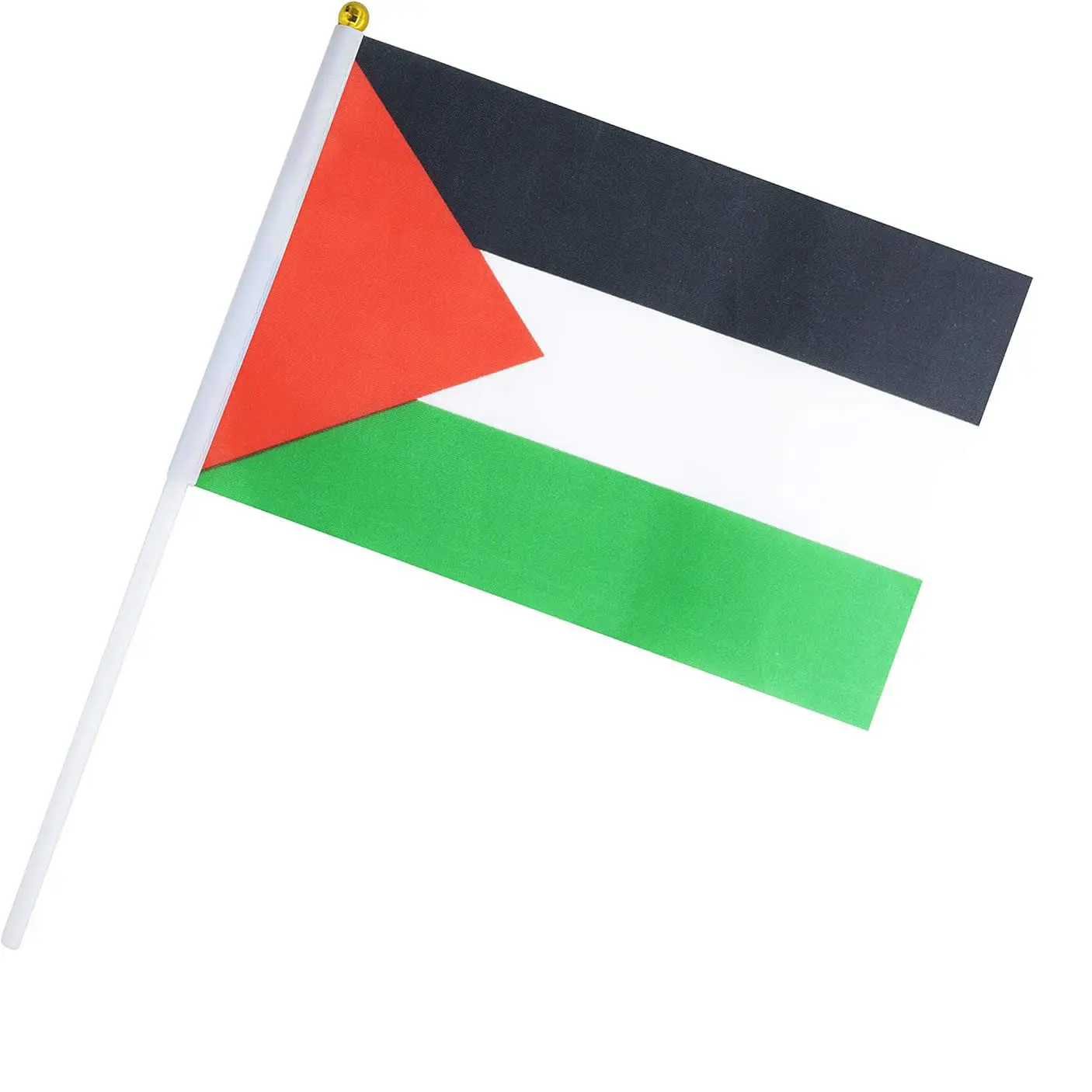 Drapeau de la Palestine Factory Direct Sales Cheap Polyester Digital Printing 14*21cm Palestinian Hand Waving Flag With Pole