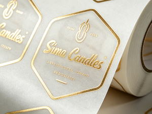 Autocollants personnalisés de qualité supérieure en feuille d'or transparente - Étiquettes autocollantes transparentes en PET <span class=keywords><strong>pour</strong></span> bougies, cosmétiques et parfums d'intérieur - Product Image 3