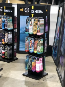 Tùy chỉnh Hiện Đại Kiểu dáng đẹp di động thân thiện với môi sock <span class=keywords><strong>Rack</strong></span> hiển thị với móc kim loại truy cập hàng đầu hiển thị đứng - Product Image 5