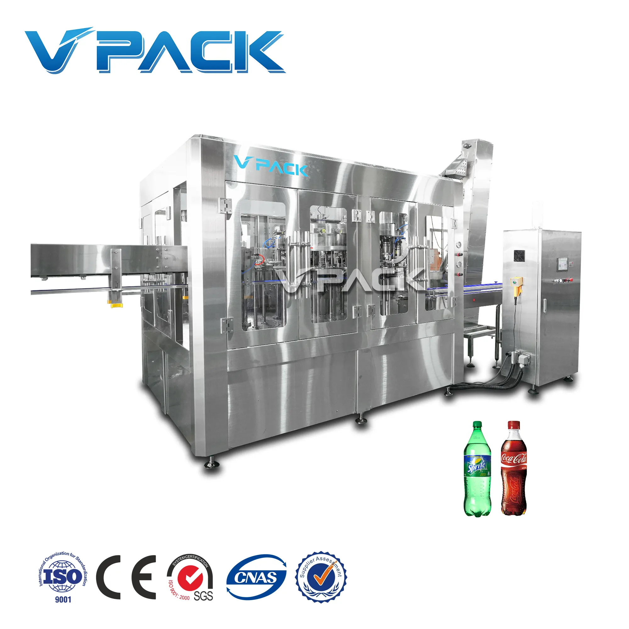 Otomatik gazlı meşrubat dolum makinesi Coca-cola dolum makinesi/tam Set köpüklü su enerjisi içecek soda içecek üretim hattı