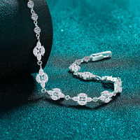 Bracelet chaîne en argent S925 avec moissanite taille marquise complète couleur D VVS1 pour femme, idéal pour le quotidien, collection transfrontalière