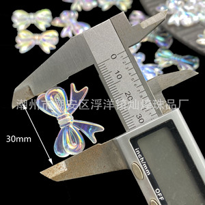 Iridescent Acrylic Bowknot <b>Beads</b> 23x30mm For Hair Clips DIY Accessories Scattered <b>Beads</b> <b>Plastic</b> Resin Craft Jewelry Making - Product Image 5
