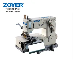 Zeyer-máquina de coser de doble aguja para cama plana ZY2000C, lazo de cinturón con cortador frontal de tela, industrial