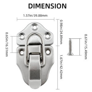 HM3114 डक बिल्ट हैस्प लैच चेस्ट लैच टॉगल हैस्प लैच ज्वेलरी बॉक्स साधारण बॉक्स लकड़ी के लिए स्क्रू के साथ - Product Image 6