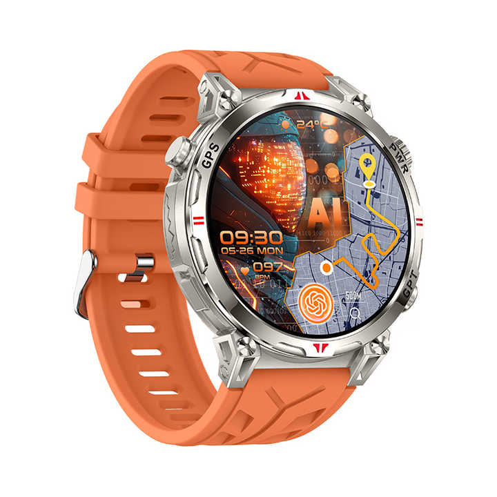 Smartwatch Herren met Telefoonfunctie, 1,39'' Fitnesstracker met Bloeddrukmeting, Leer Fitnesshorloge met Slaapmonitor Hartslagmeter IP68- Waterdicht, Activiteitstracker met voor Android iOS (Bruin