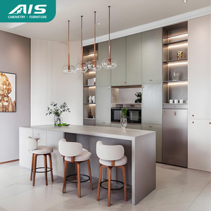 Meubles de <span class=keywords><strong>cuisine</strong></span> modulaires noirs en MDF AIS 2025 avec accessoires d'évier, design moderne avec paniers de rangement et ensembles de placards - Product Image 2