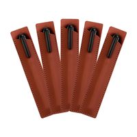 Étui à stylos en cuir PU HaoRan, pochette simple, porte-stylo, étui de transport, logo personnalisé, sacs à crayons de golf pour hommes en cuir