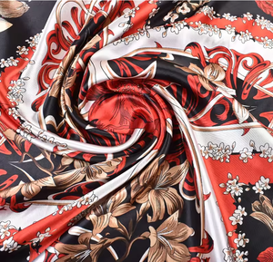 Custom Print Women Fashionable Floral Satin Chiffon Polyester <strong>Silk</strong> Square Scarf <strong>Headband</strong> for Summer Adults' Digital Scarf - Product Image 6