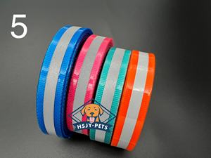 Neuankömmling Personal isierte reflektierende TPU Hunde halsbänder fluor zierend orange mit Center O Ring & Feder Dekoration für die Jagd - Product Image 6