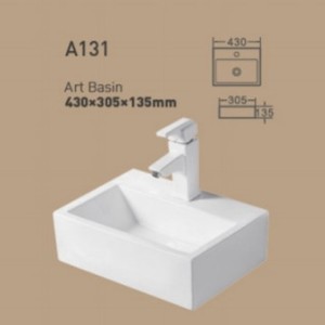 Lavabo de salle de bain en céramique A100 Art Basin 490x490x130mm à poser sur comptoir - Product Image 5