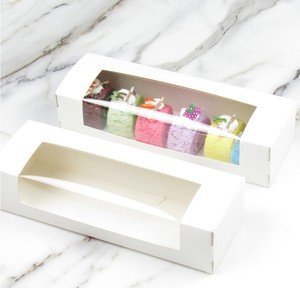 Scatola da forno per pasticceria in cartone bianco mantieni ciambelle, muffin, <span class=keywords><strong>biscotti</strong></span> scatola per imballaggio di pane per crostate all'<span class=keywords><strong>uovo</strong></span> sicura <span class=keywords><strong>con</strong></span> finestra trasparente - Product Image 1