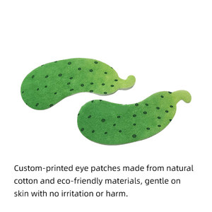 Kompres Mata Basah Y305 Motif Daun Timun Hijau, Bahan Kain Kapas untuk Masker Mata - Product Image 3