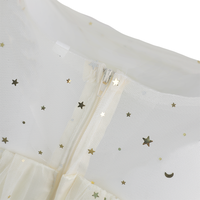 Robe de princesse en mousseline personnalisable pour filles, à pois dorés, manches bouffantes, jupe superposée en maille transparente, décontractée, ODM