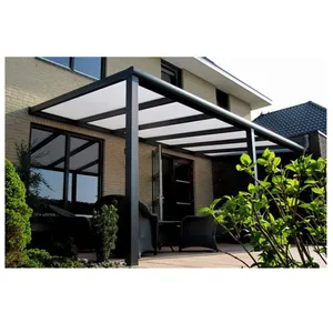 Toldo de policarbonato con marco de aluminio impermeable para exteriores, toldo para balcón, cubierta de patio