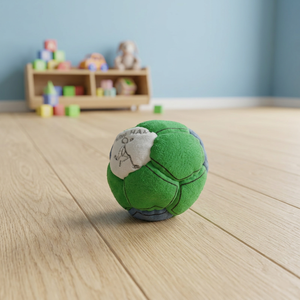 Green Genuine Leather Sport Footbag <b>Hacky</b> <b>Sack</b> Soccer Ball Style Plush Toy for Kids Play - Product Image 2