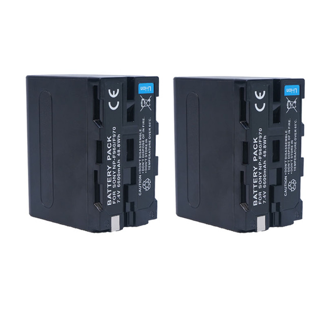 NP-F970 F960 Camcorder Li-ion Battery Large Capacity 4400mAh 7.4V Rechargeable NP-F Battery Pack for Camera