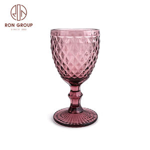 Calici da Vino Vintage in Cristallo Colorato Ambrato con Stelo Spesso, 300ml, Lussuosi, OEM, per Matrimoni, Banchetti e Hotel - Product Image 4