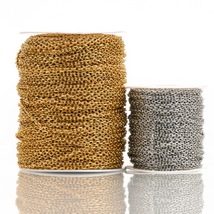 Chaîne à maillons biseautés Aceworks |   Chaîne en acier inoxydable plaqué or 18 carats à maillons facettés pour la fabrication de colliers et de bracelets DIY - Product Image 5