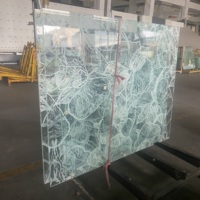 Verre trempé de sécurité avec motif floral, émaillé et laminé, aux couleurs exquises, pour la conception de murs décoratifs dans les halls d'hôtels