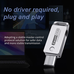 Bán buôn dữ liệu lưu trữ thiết bị kim loại USB3.0 memorias Bạc Flash <span class=keywords><strong>Disk</strong></span> 128GB 256 GB USB 3.0 2 trong 1 Type-C 64GB USB Flash Drive - Product Image 2