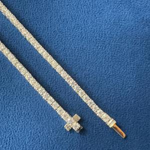 Exportador indio Moissanite 925 Plata de ley 3MM Estilo de lujo Diamante Totalmente helado Cadena de tenis para hombres y mujeres para la venta - Product Image 6