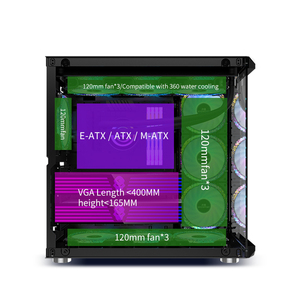 Snowman CS002 E-ATX đầy đủ tháp ủ kính dưới cung cấp điện có thể cài đặt sẵn người hâm mộ Top 360 chất lỏng làm mát chơi game trường hợp - Product Image 2