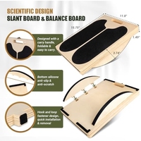 Planche inclinée pour étirement des mollets, planche inclinée en bois réglable et portable pour étirement des mollets avec affiche d'entraînement