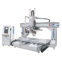 Centre d'usinage à portique CNC à deux têtes et quatre axes Machine de découpe automatique de plaques incurvées et de profilage de bois courbé à deux têtes