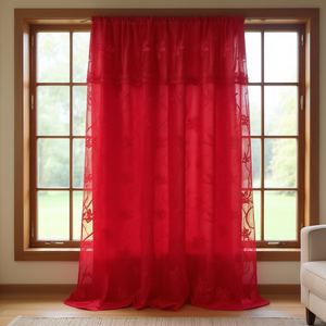 Rideaux en dentelle 2,50 m de large 2 m de haut à motif floral en polyester pour la décoration intérieure - Product Image 2