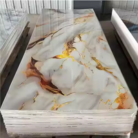 Panneau mural de décoration intérieure moderne imperméable et brillant, alternative ignifuge au marbre, utilisation en salle de bain, feuille de marbre PVC UV