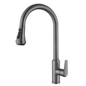 <span class=keywords><strong>Robinet</strong></span> de <span class=keywords><strong>cuisine</strong></span> moderne en céramique à poignée unique, anti-éclaboussures, finition brossée, eau chaude/froide, bec rotatif, pour usage domestique - Product Image 1