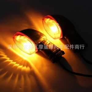 โมชาร์คไฟเลี้ยวรถจักรยานยนต์ 12V LED กันน้ำสีดำสีส้มสไตล์ย้อนยุคสำหรับรถจักรยานยนต์ - Product Image 4