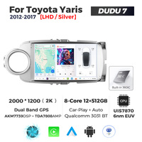 MEKEDE-Lecteur multimédia DUDUDU7 avec écran 12 + 512G, 2K, navigation GPS automatique Android pour Toyota Yaris 2012-2017