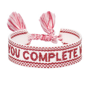 Bracelet brodé de saint-valentin fait à <span class=keywords><strong>la</strong></span> main, je vous aime, sa bête, sa beauté, bijoux, cadeau de fiançailles, gland, 10 pièces - Product Image 6