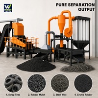 Ligne de production complète de granulés de pneus, granulés de caoutchouc de 1 à 5 mm, emballage standard pour l'exportation
